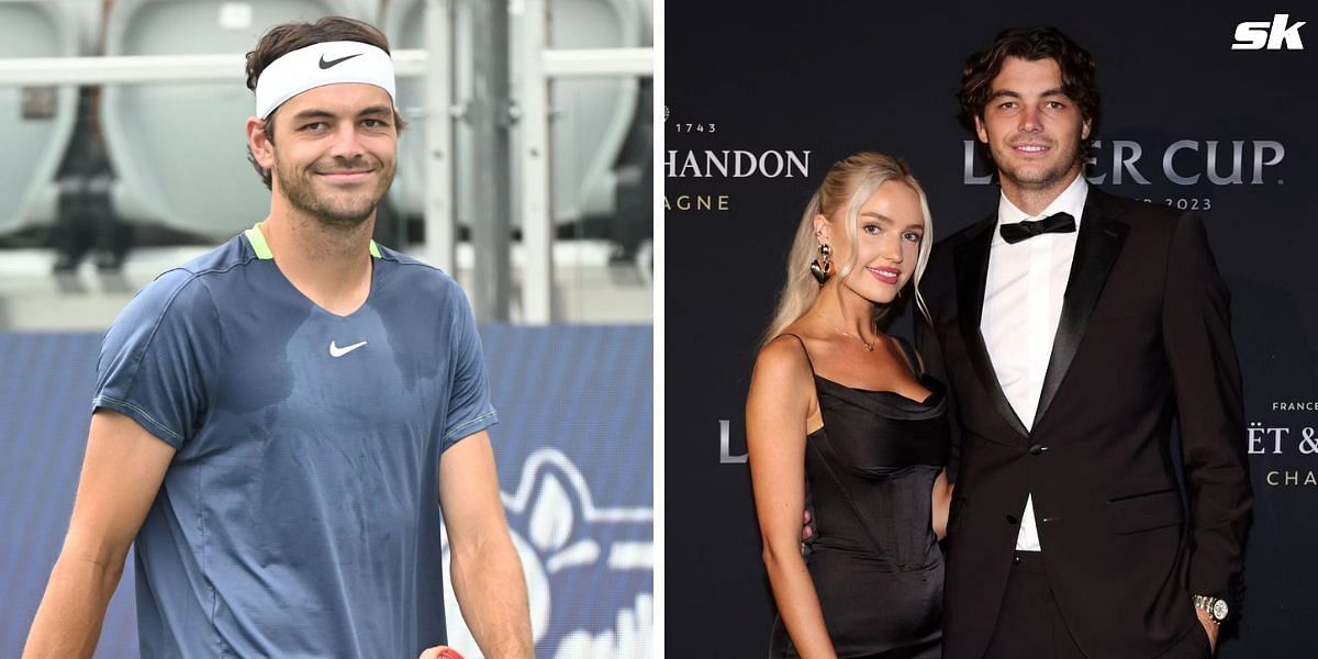 Taylor Fritz and girlfriend Morgan Riddle arrive in Tokyo