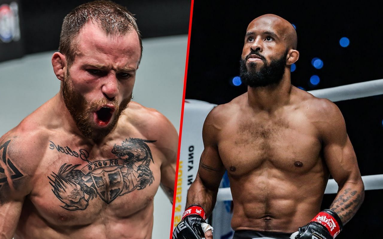 Jarred Brooks and Demetrious Johnson - Photo by ONE Championship