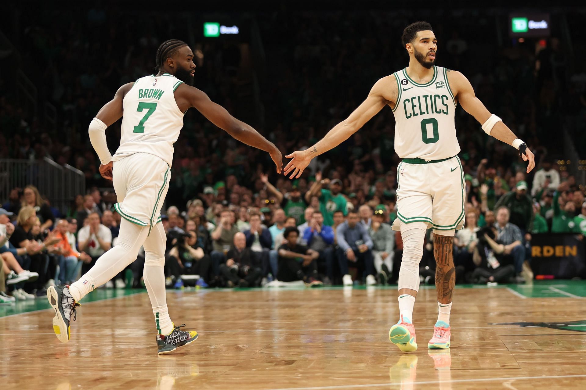 Boston Celtics stars Jaylen Brown and Jayson Tatum