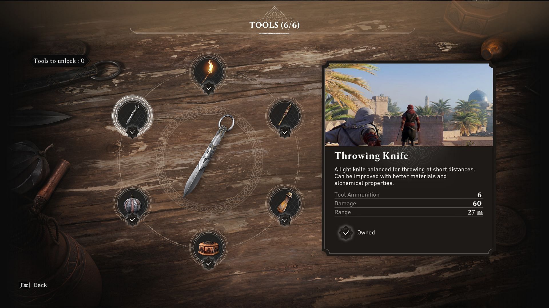 The tools in Assassin&#039;s Creed Mirage (Image screenshot in Assassin&#039;s Creed Mirage)