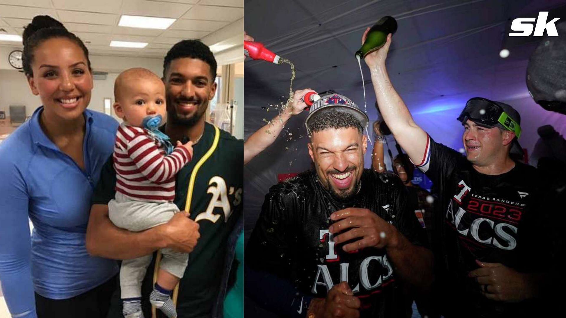  Marcus Semien ecstatic following the birth of his fourth child amid a busy playoff schedule