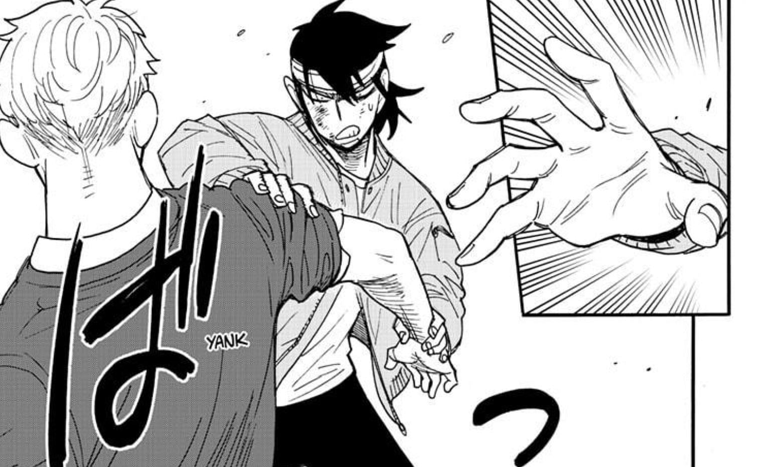 Yuri Briar checking Loid Forger&#039;s arm in Spy X Family chapter 86 (Image via Shueisha)