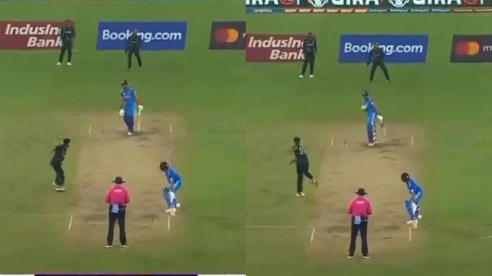 Haris Rauf lost his cool and threw a ball at Shreyas Iyer (Image: Fox Cricket/X)