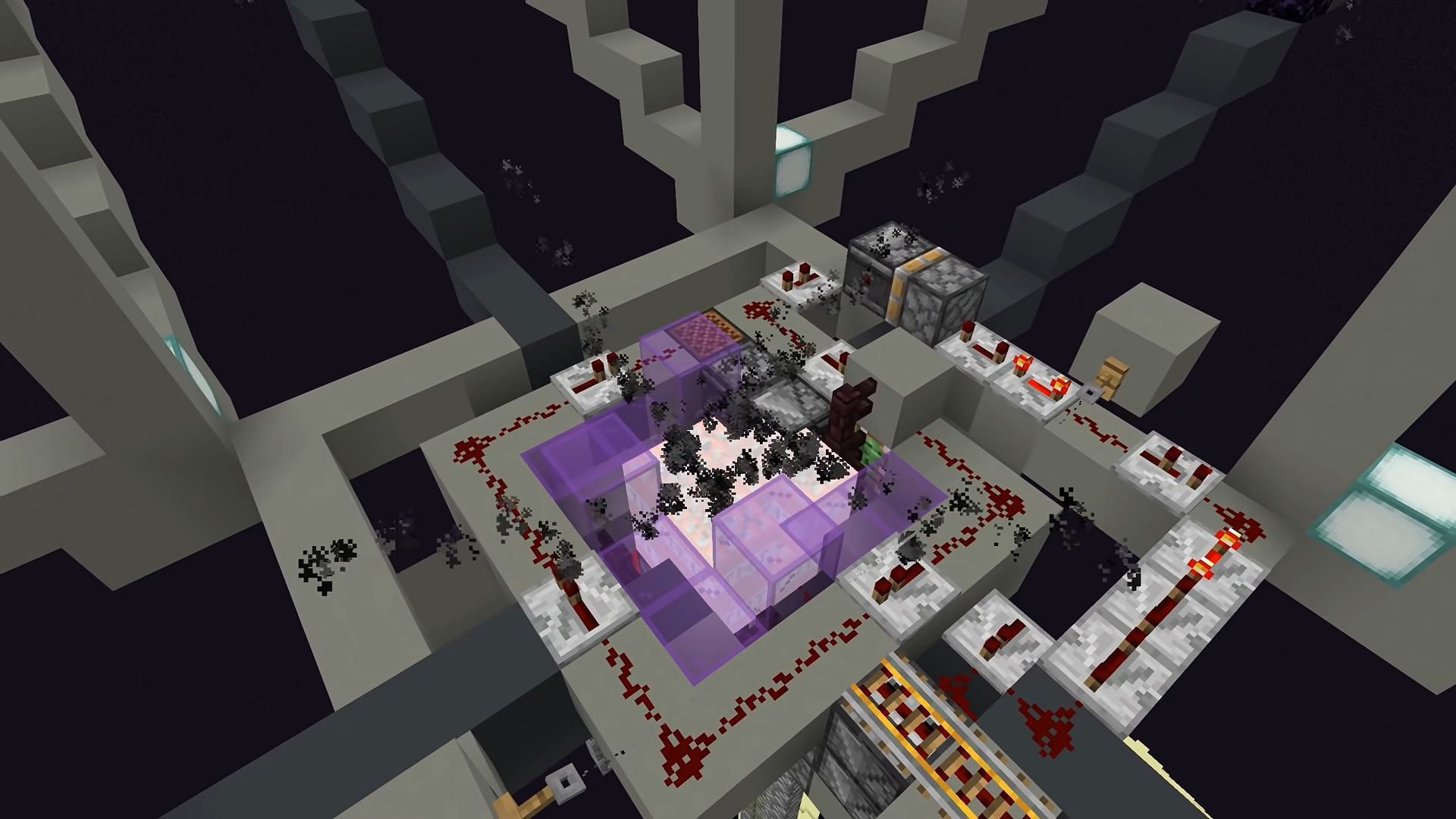 This Minecraft farm repeatedly kills the Ender Dragon with TNT (Image via ShulkerCraft/YouTube)