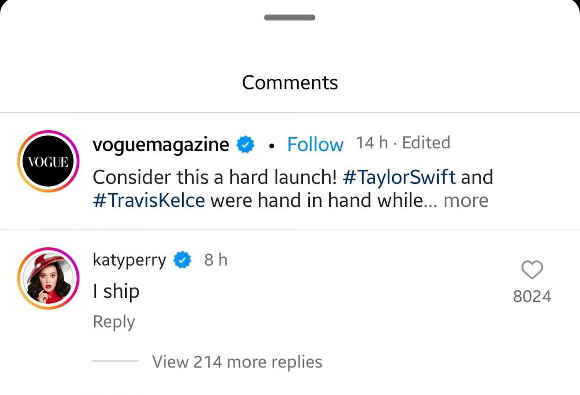 Katy Perry reacting to Travis Kelce and Taylor Swift&#039;s weekend date
