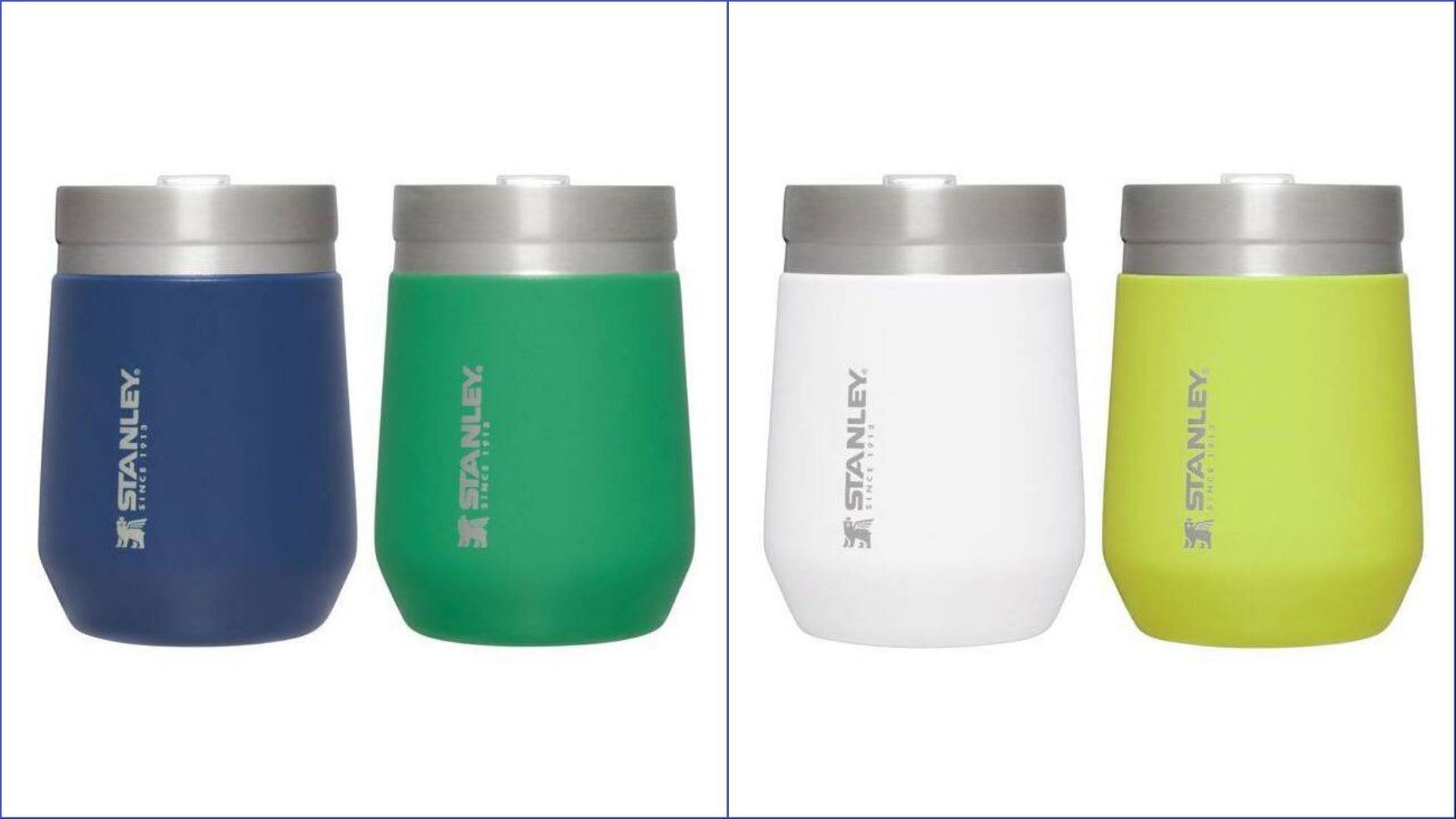  Stanley Quencher H2.0 Tumbler 2 Pack 20 OZ - Kelly Green Watercolor Blue  for sale online