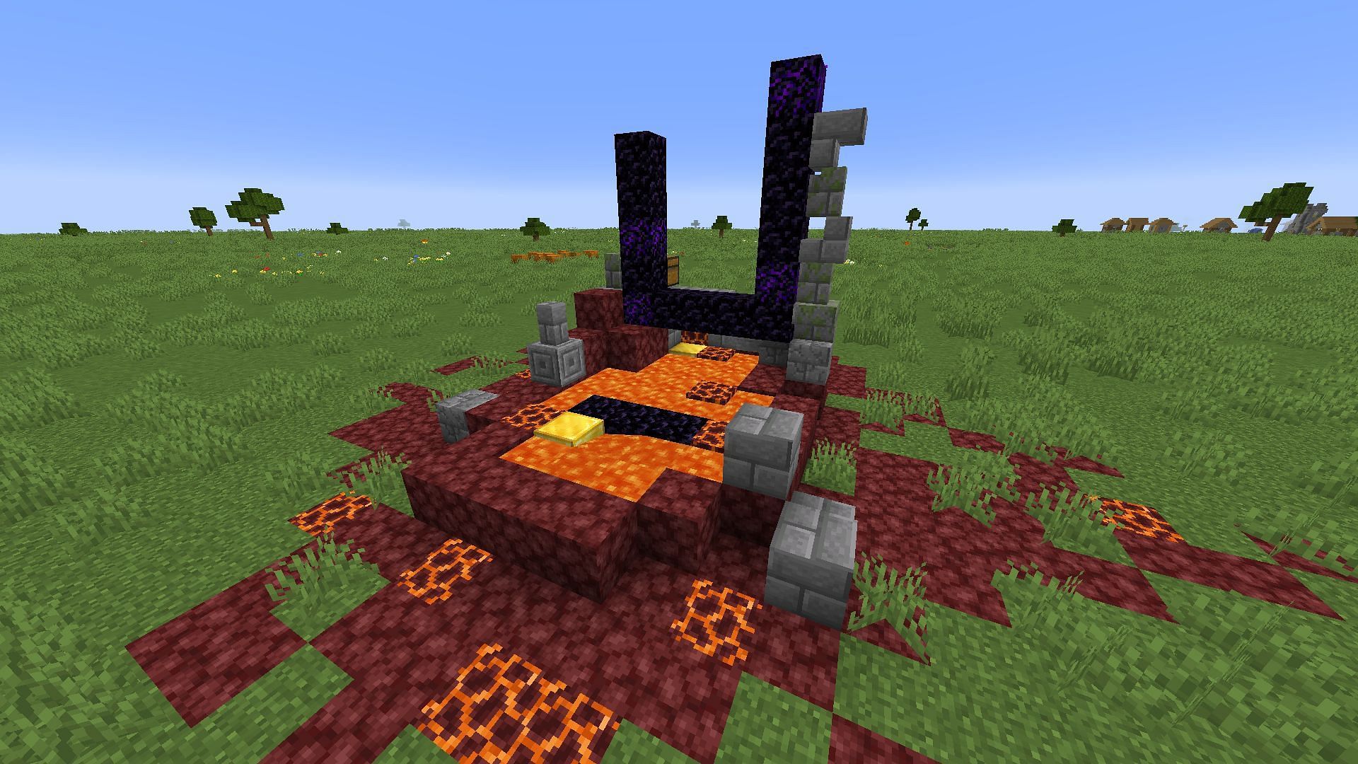 A ruined portal chest has a small chance of having the special apple in Minecraft (Image via Mojang)