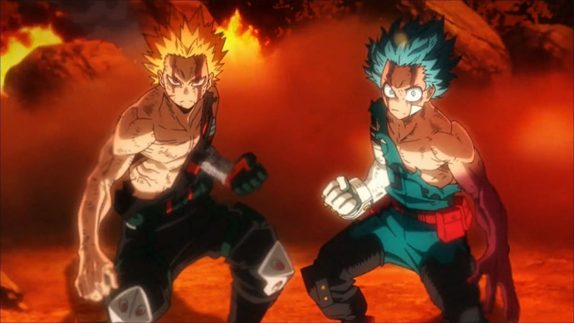 Bakugo and Deku as seen in the movie (Image via BONES)