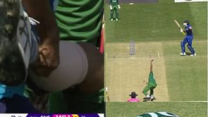 [WATCH] Mustafizur Rahman stumbles over in ugly fashion after Joe Root backs away at the last second in 2023 ODI World Cup clash