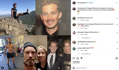 Comments under Chris Evert's post on Instagram