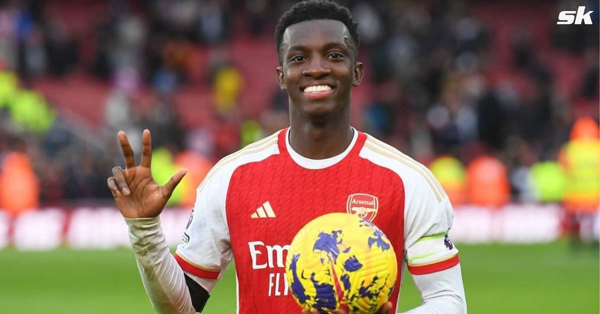 Eddie Nketiah scored his second Arsenal hat-trick earlier this Saturday.