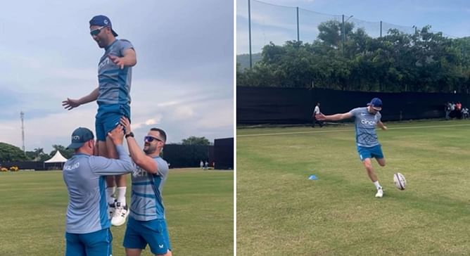 [Watch] England players play rugby, perform dangerous stunt ahead of World Cup ft. Mark Wood
