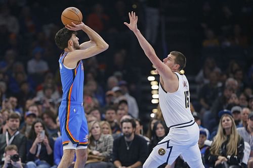 OKC Thunder rookie big man Chet Holmgren and Denver Nuggets superstar center Nikola Jokic