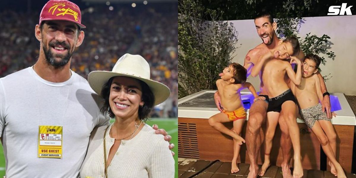 Michael Phelps along with his wife Nicole Johnson and his kids