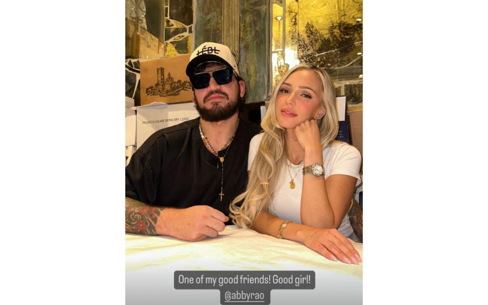 "Rice gum x LMAO" Dillon Danis' coziedup picture in nowdeleted tweet with American YouTuber