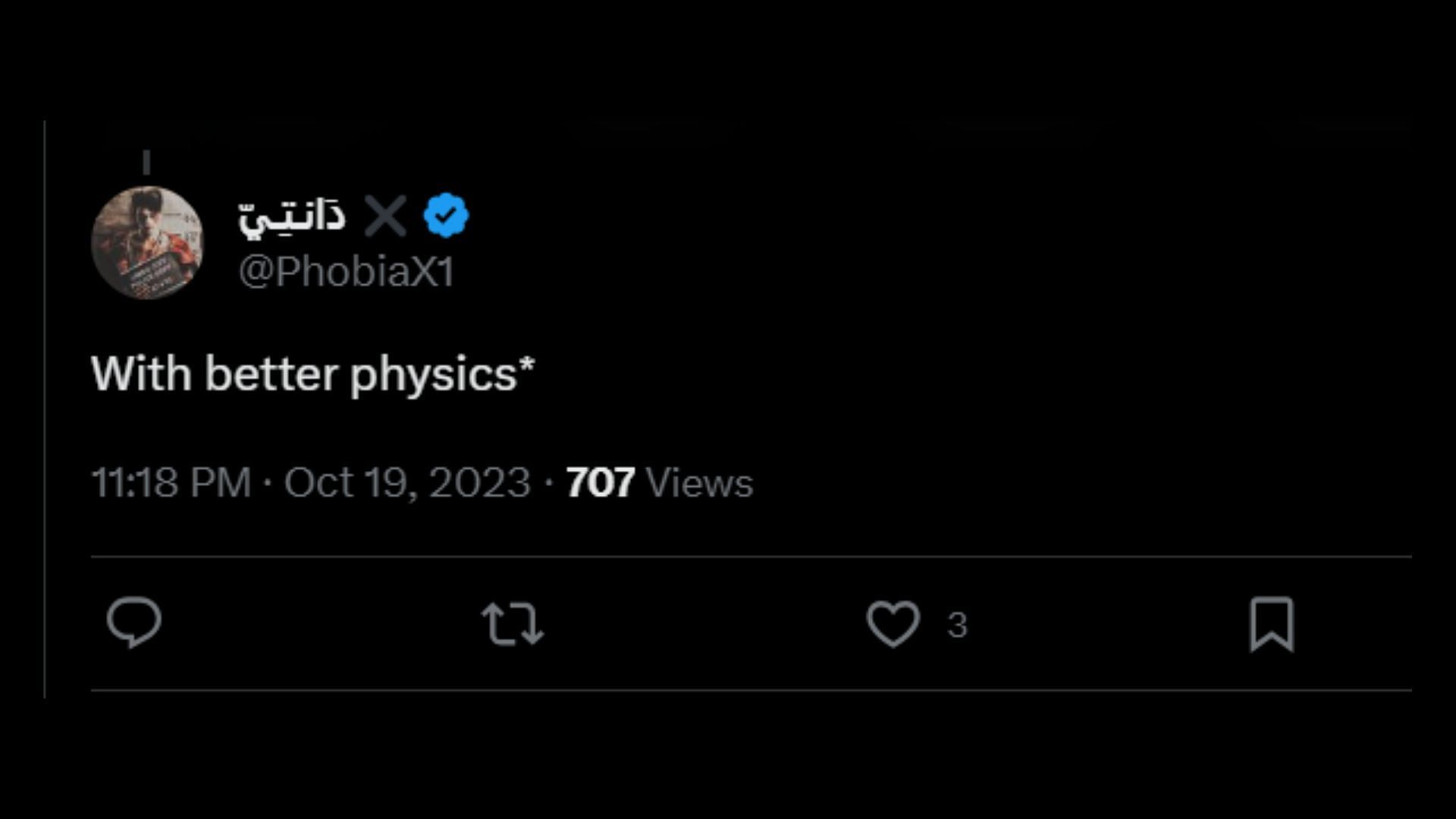 @PhobiaX1&rsquo;s comment on the video (Image via Sportskeeda)