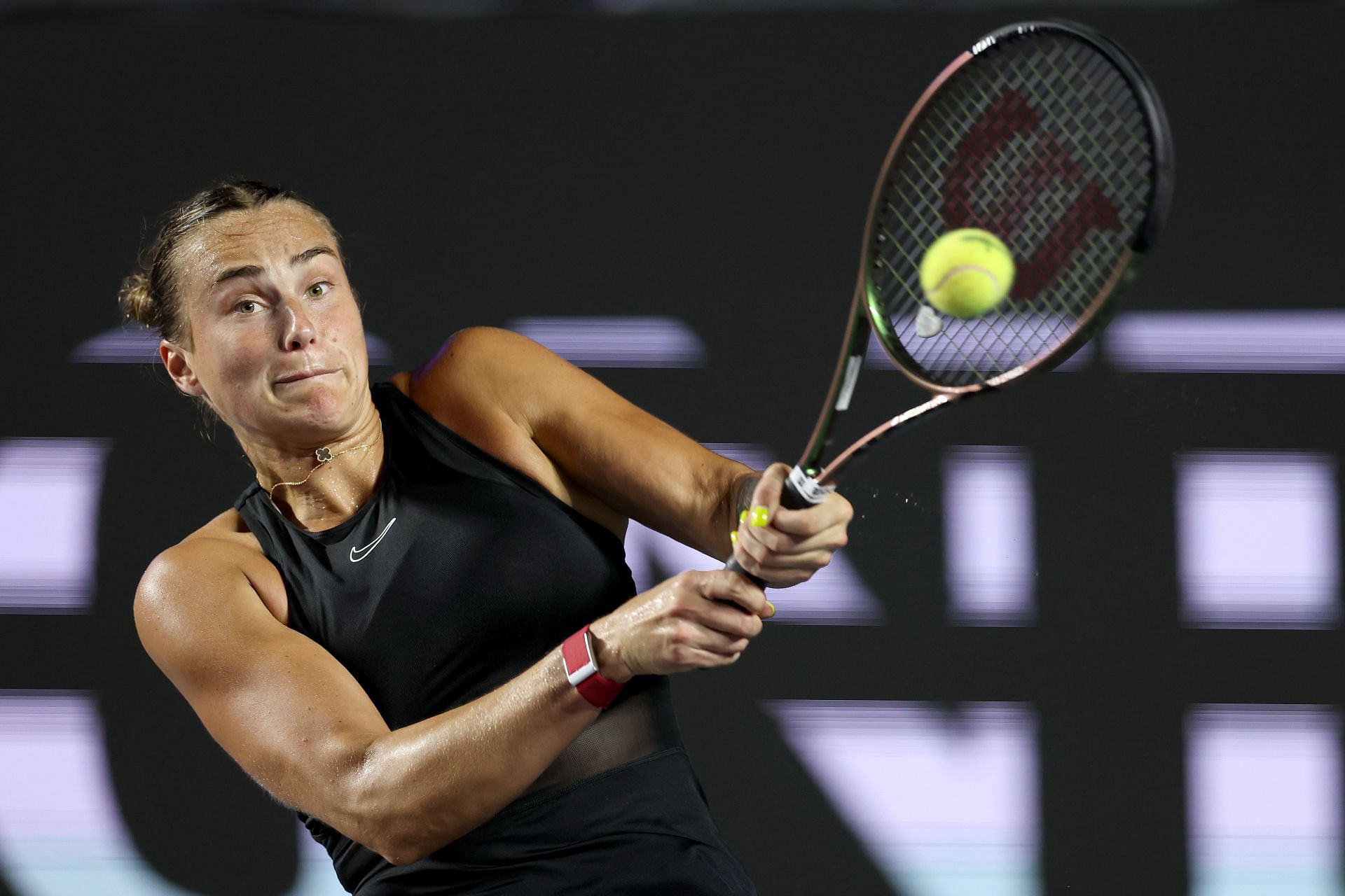 Aryna Sabalenka in action at the ATP Finals