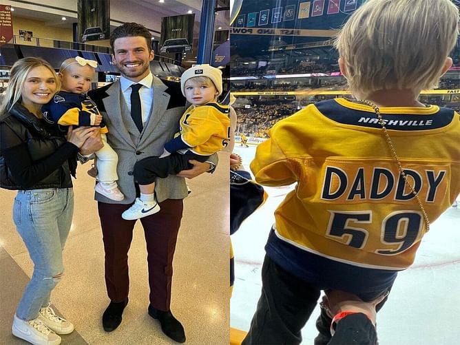 Roman Josi's wife Ellie shares adorable family pictures from Predators' season opener