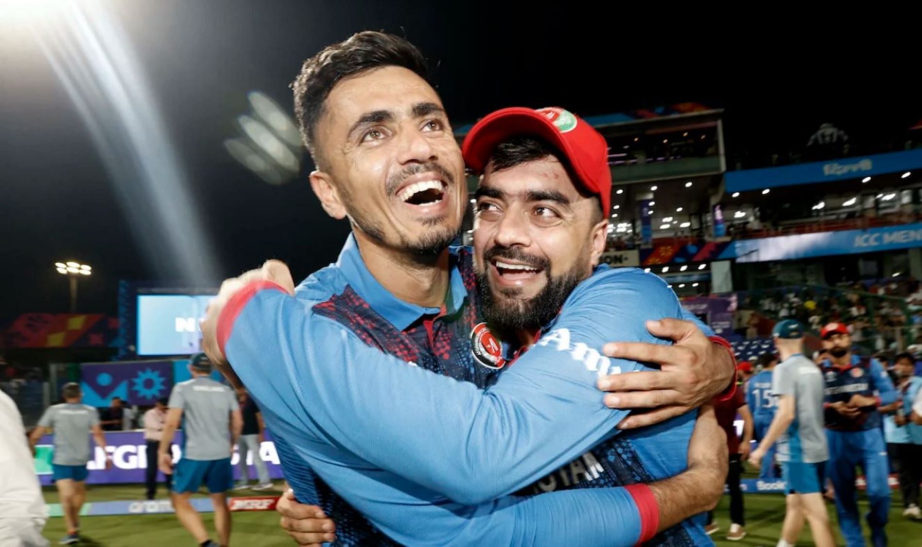 Afghanistan players were all smiles after their stunning victory against England.