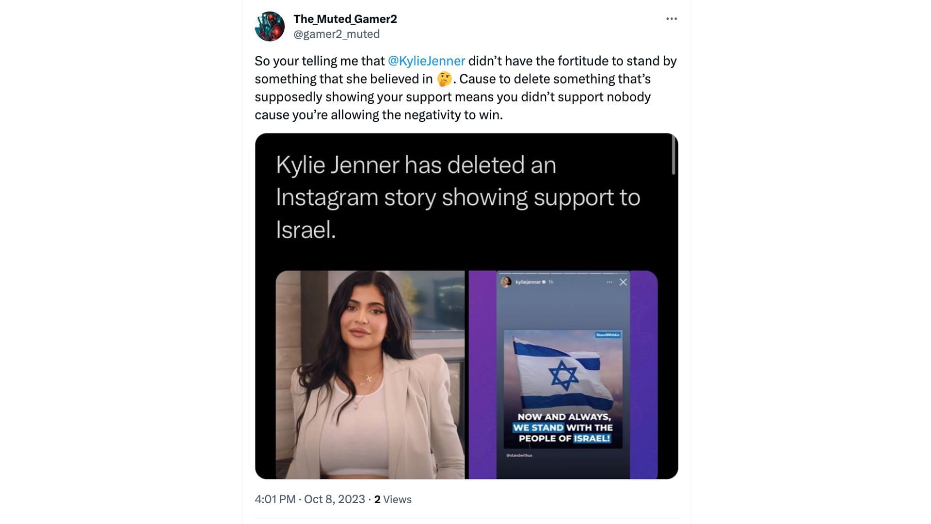 Kylie&#039;s deleted post causes chaos (Image via X/@gamer2_muted)