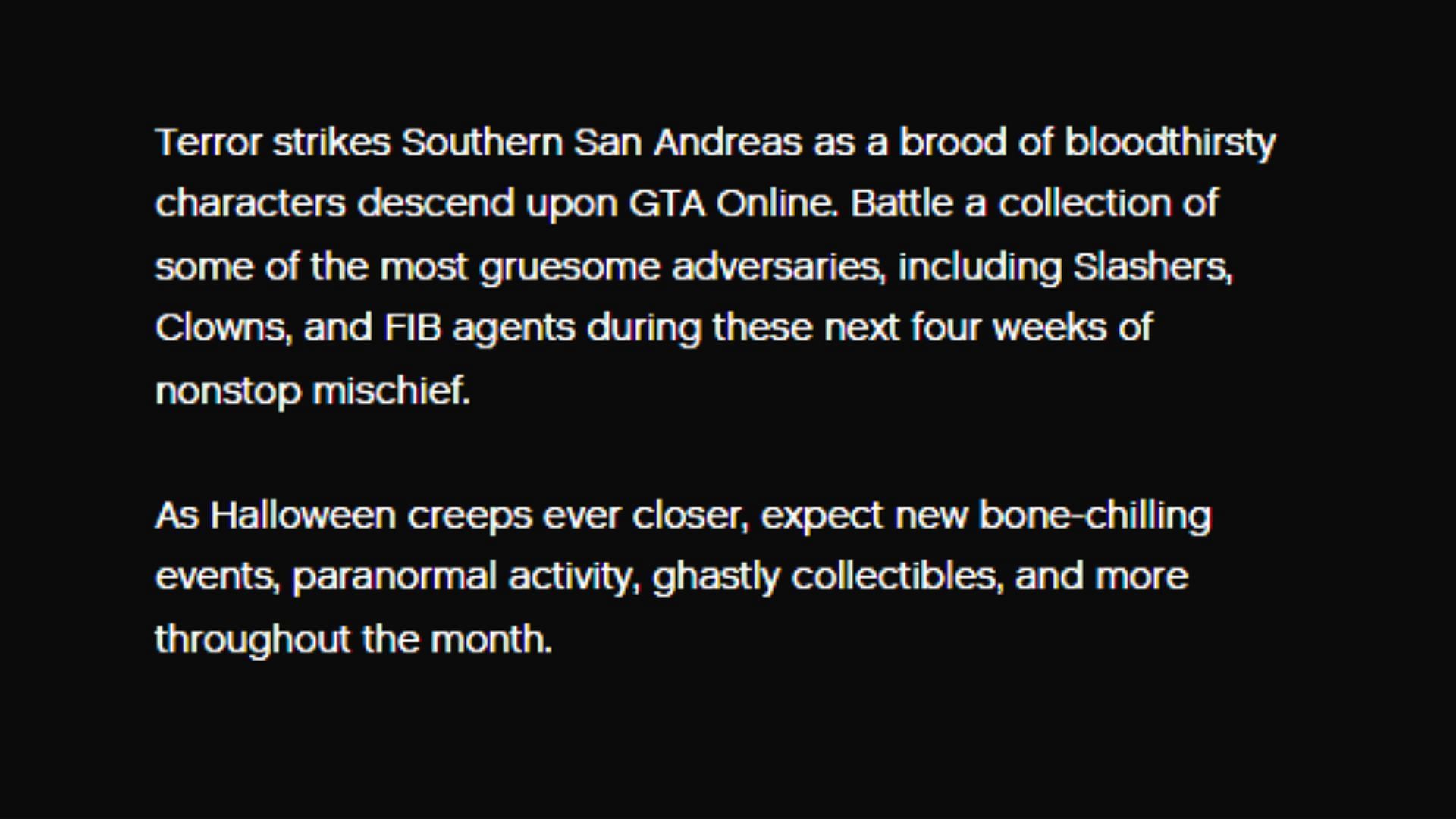 Rockstar mentions upcoming events, collectibles, and more. (Image via Rockstar Games)