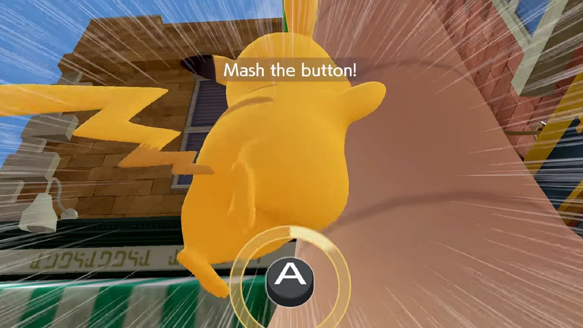 Quick-time events happen on occasion in Detective Pikachu Returns. (Image via Nintendo)