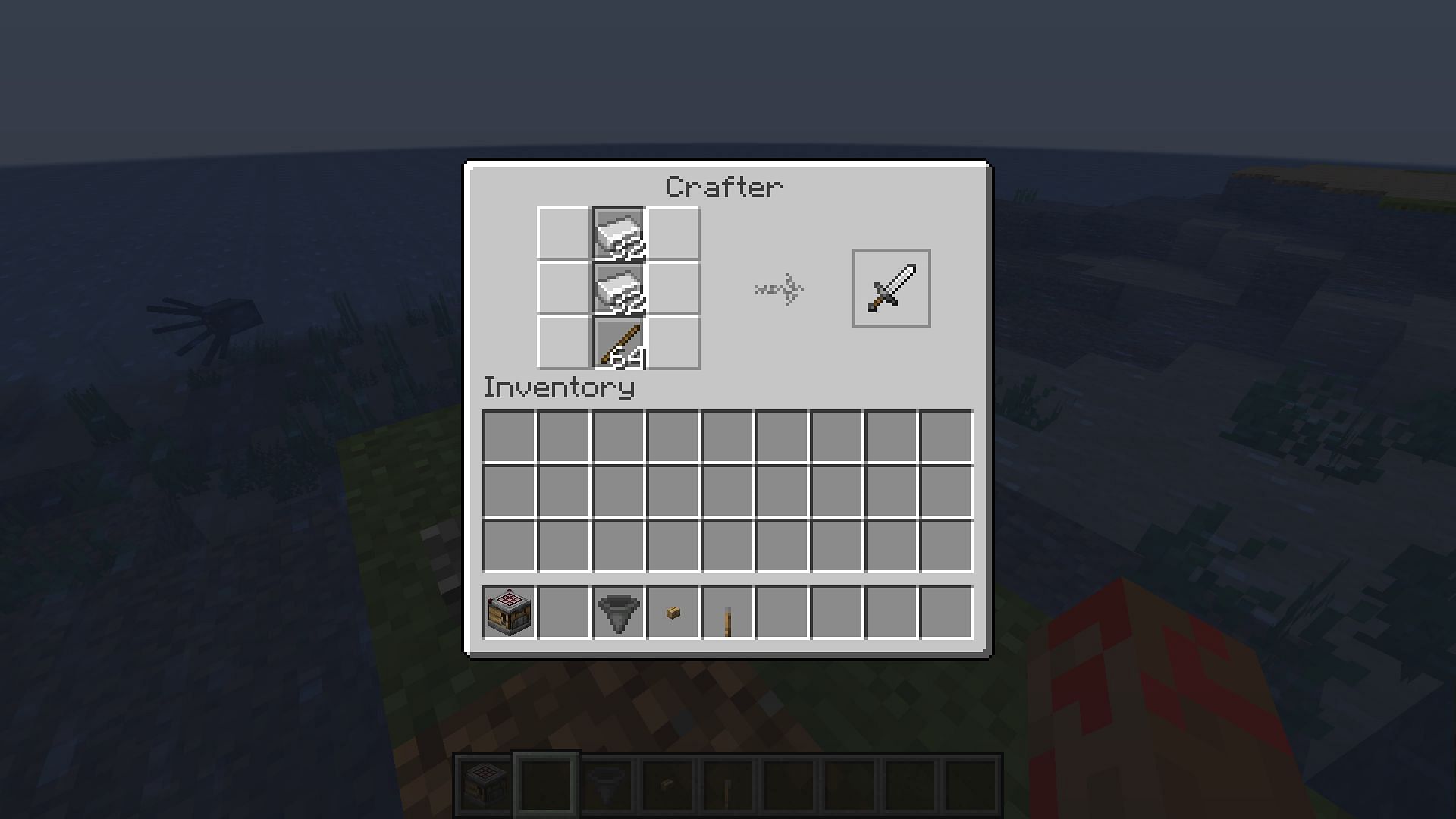 Crafting slots inside the crafter block can be activated and deactivated in Minecraft 1.21 update (Image via Mojang)