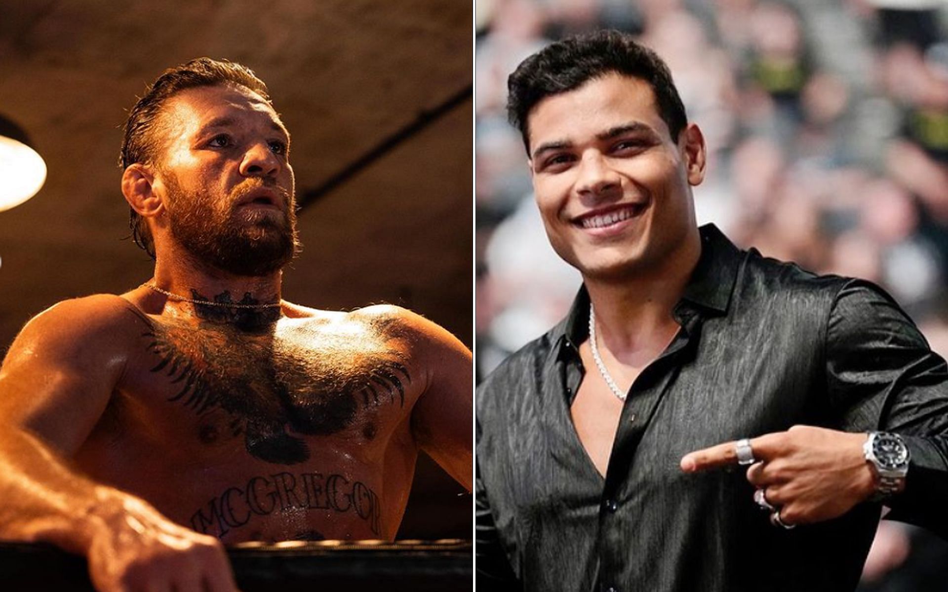 Conor McGregor (left) and Paulo Costa (right) (Images via @thenotoriousmma and @borrachinhamma Instagram)