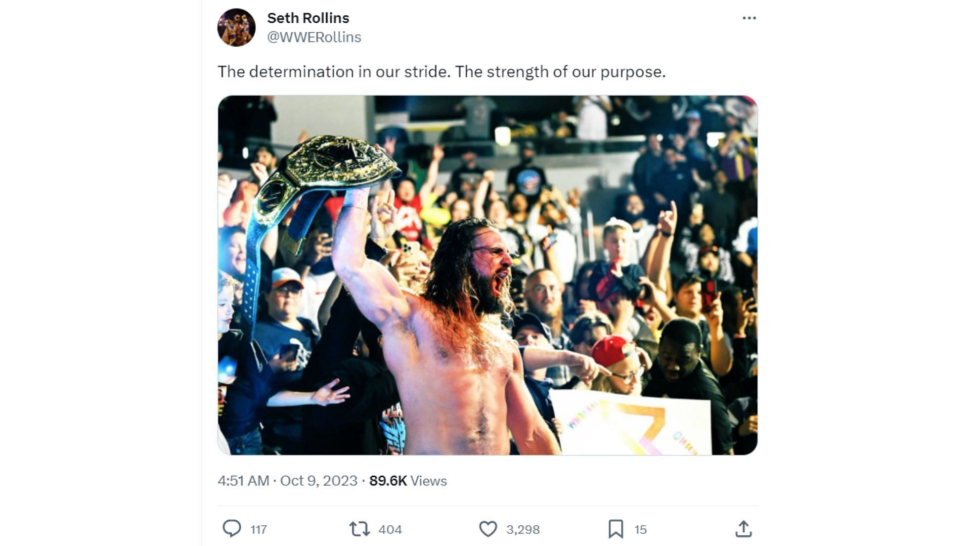 Seth Rollins&#039; tweet in the aftermath of his bout at WWE Fastlane