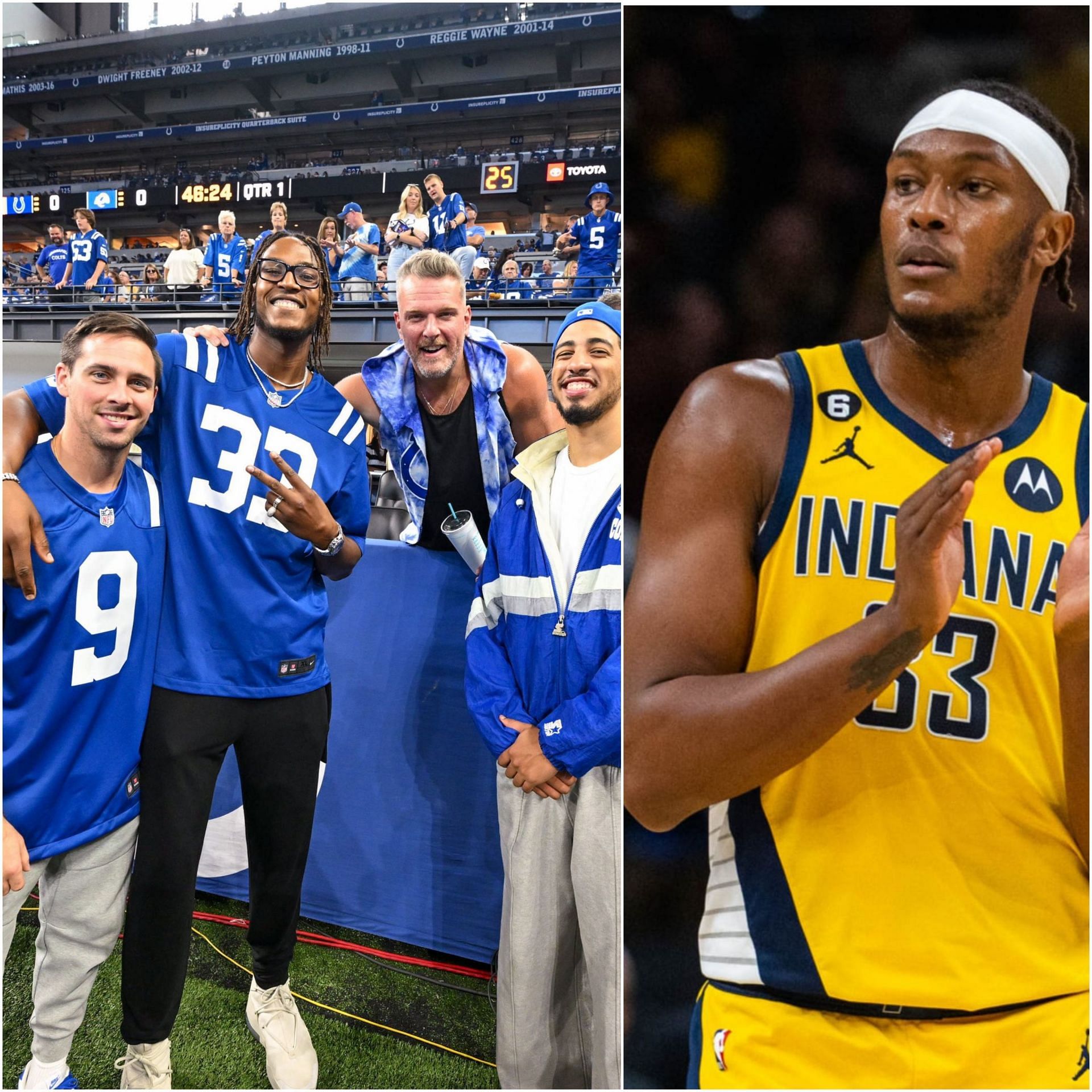 Myles Turner and teammates link up with Pat McAfee