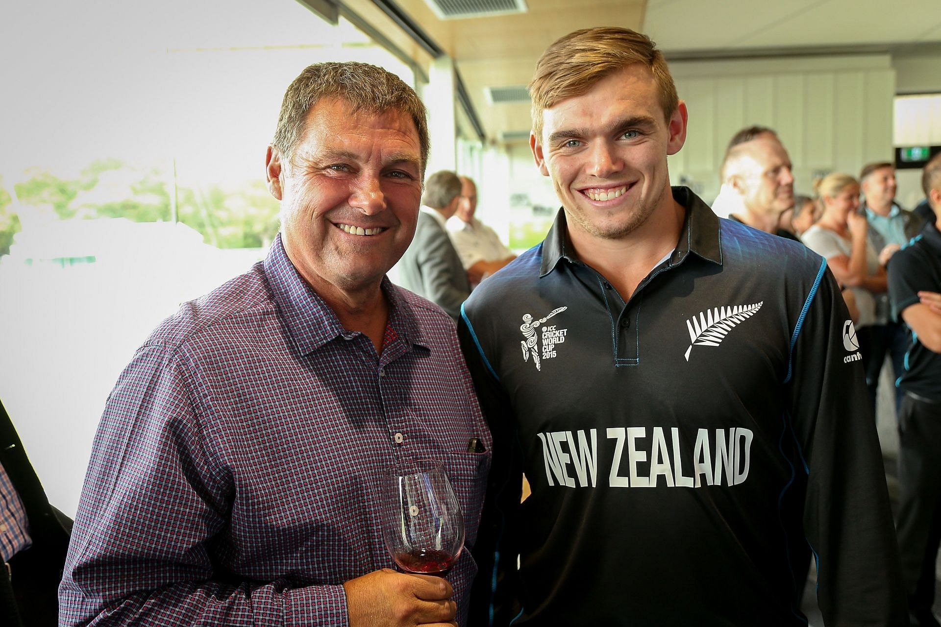 Tom Latham (right) poses with his father Rod Latham. (Pic: Getty Images)