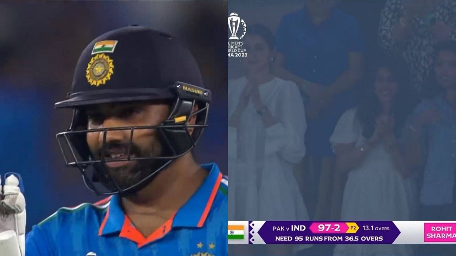 [Watch] Ritika Sajdeh, Anushka Sharma Applaud Rohit Sharma For Scoring ...