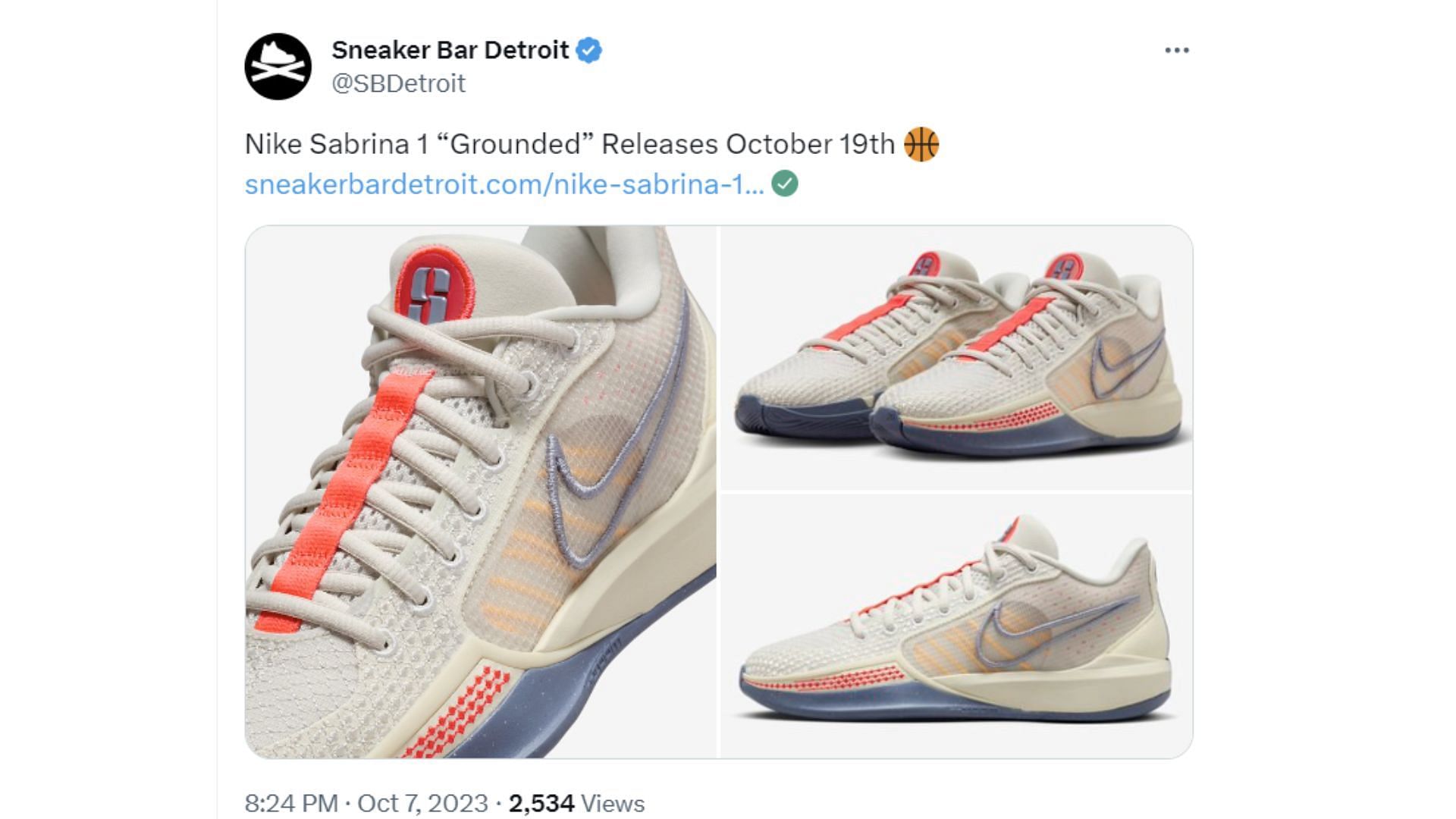 Take another look at the sneakers (Image via Twitter/@sneakerbardetroit)