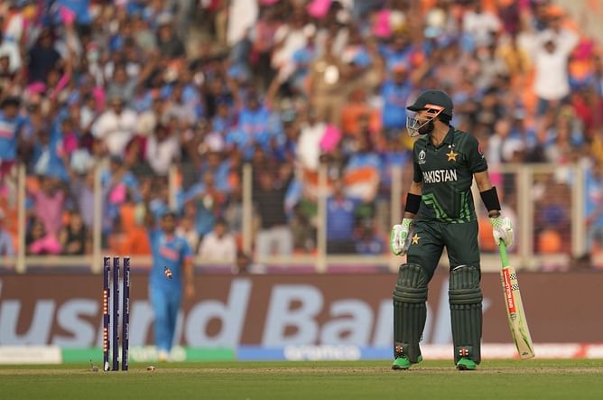 [Watch] Fans chant “Jai Shree Ram” as Mohammad Rizwan walks back after being dismissed in IND vs PAK 2023 World Cup match in Ahmedabad
