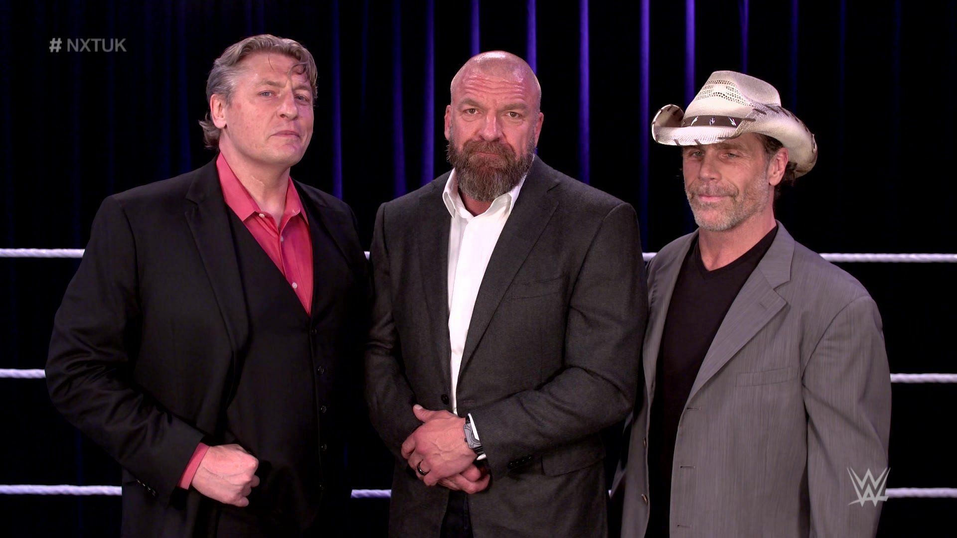 William Regal, Triple H, and Shawn Michaels (from left to right)