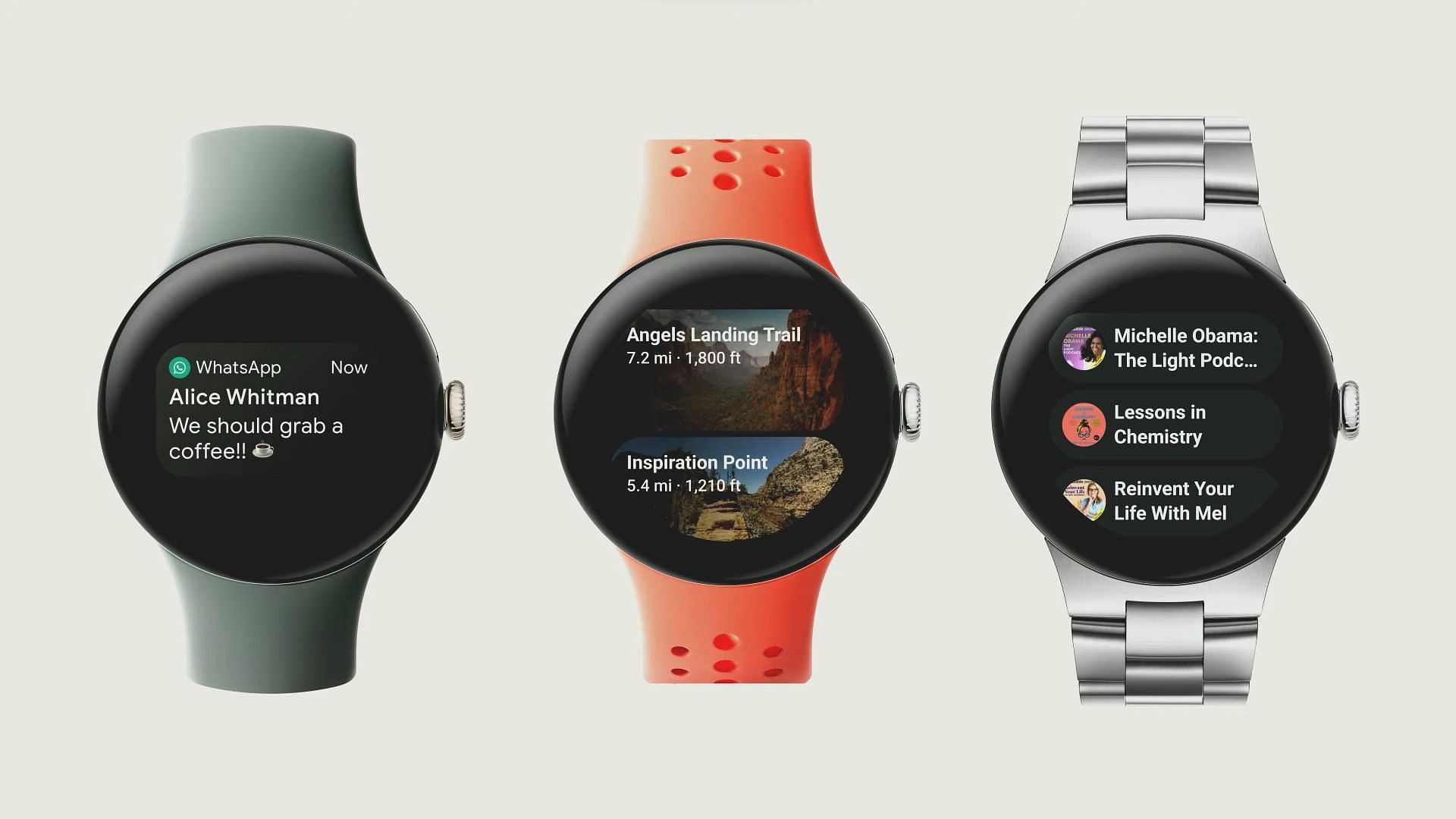 The different bands of the Pixel Watch (Image via Google)