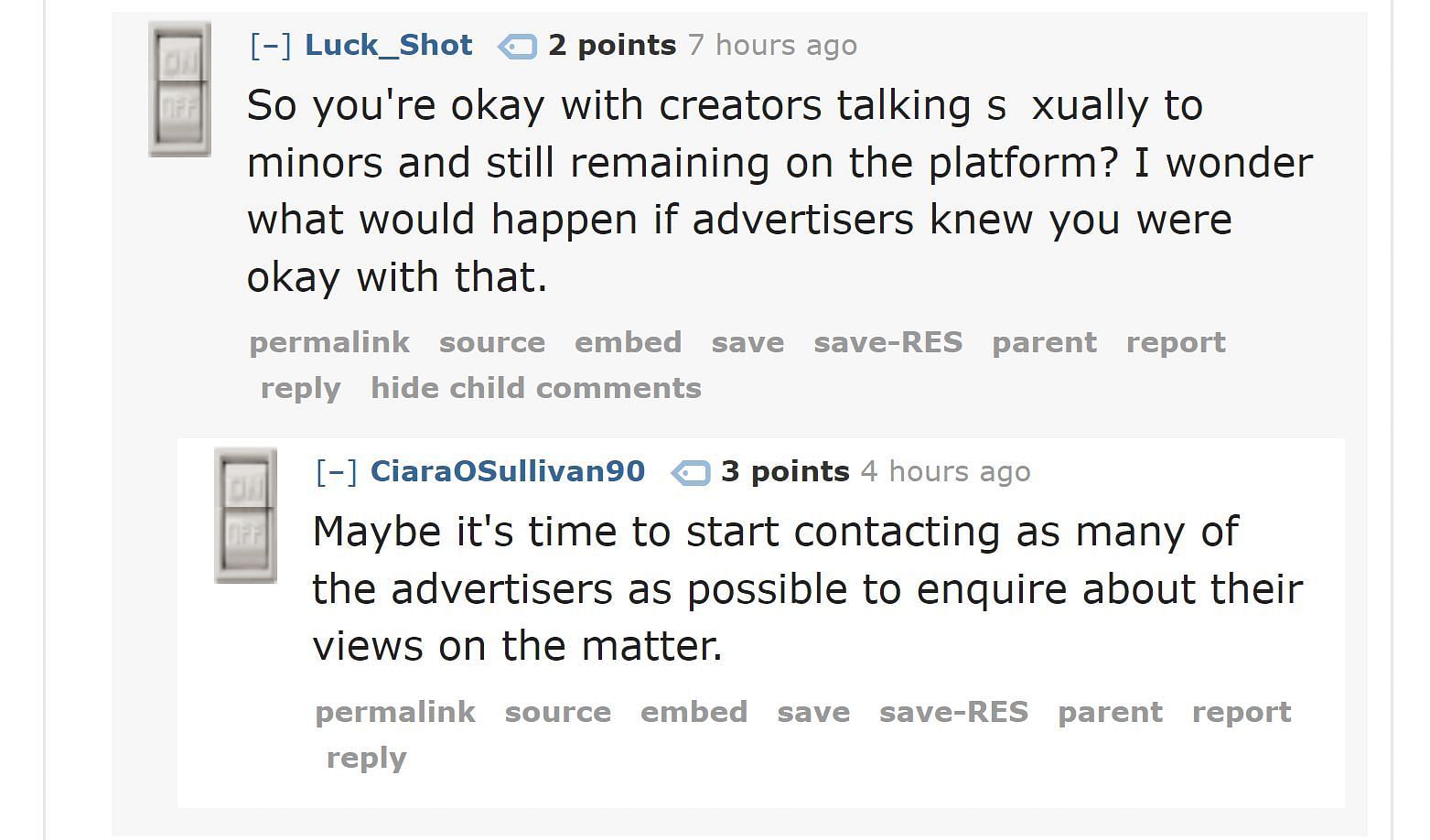 Reddit community weighing in on YouTube&#039;s response mentioned above 3/3 (Image via r/JacksFilms)