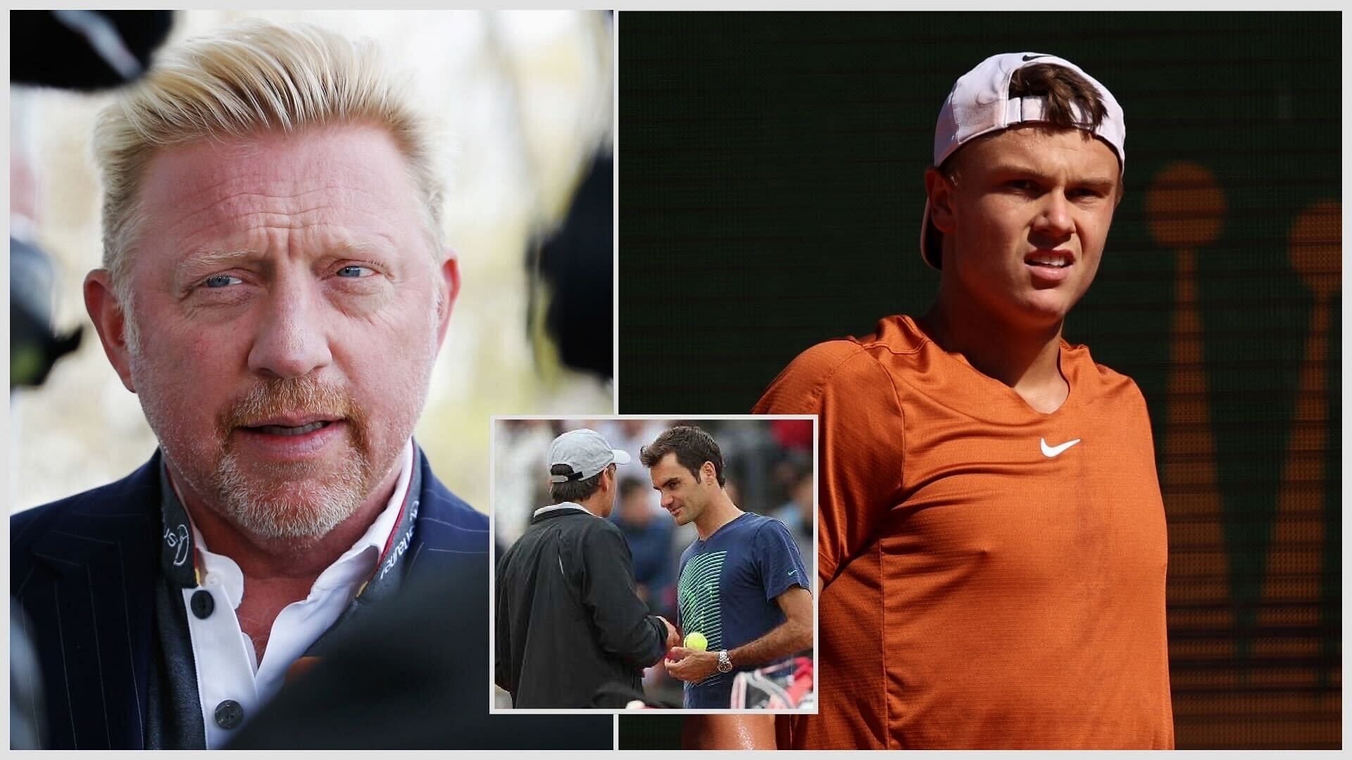 Boris Becker coaches Holger Rune