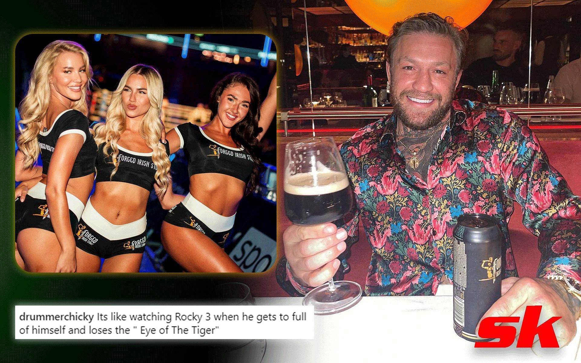 Forged Irish Stout girls and Conor McGregor [Image credits: @thenotoriousmma on Instagram]