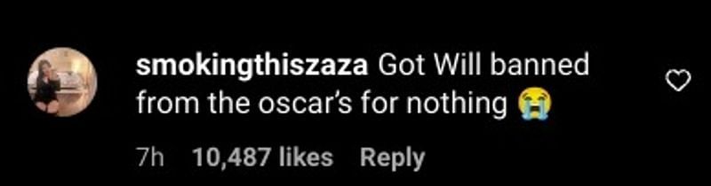 Will was given a decade-long ban from the Oscars for slapping comedian Chris Rock