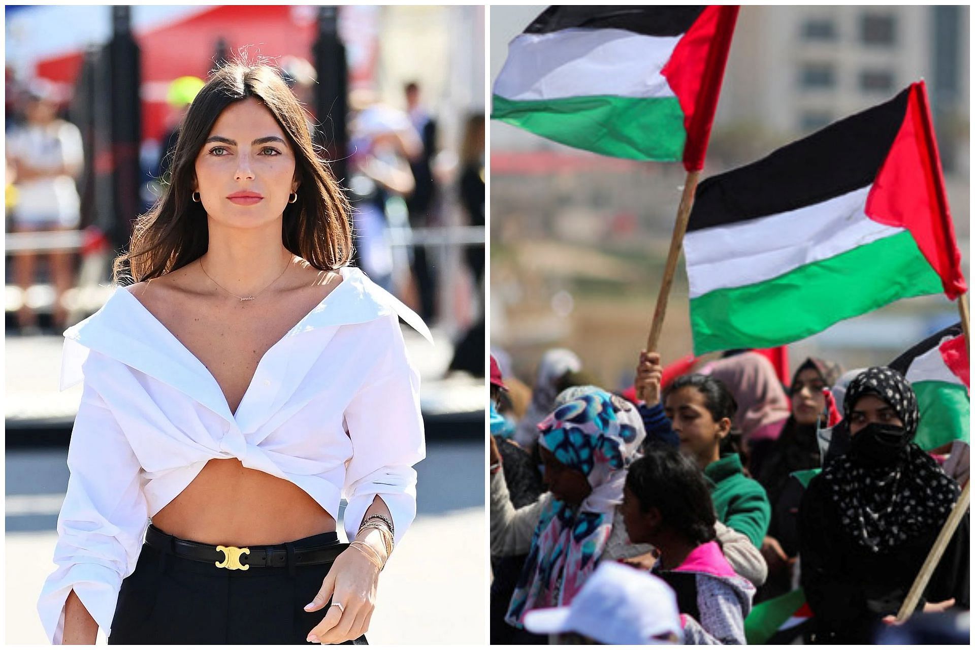 Kelly Piquet shares an emotional message related to Palestine-Israel war (Collage via Sportskeeda)