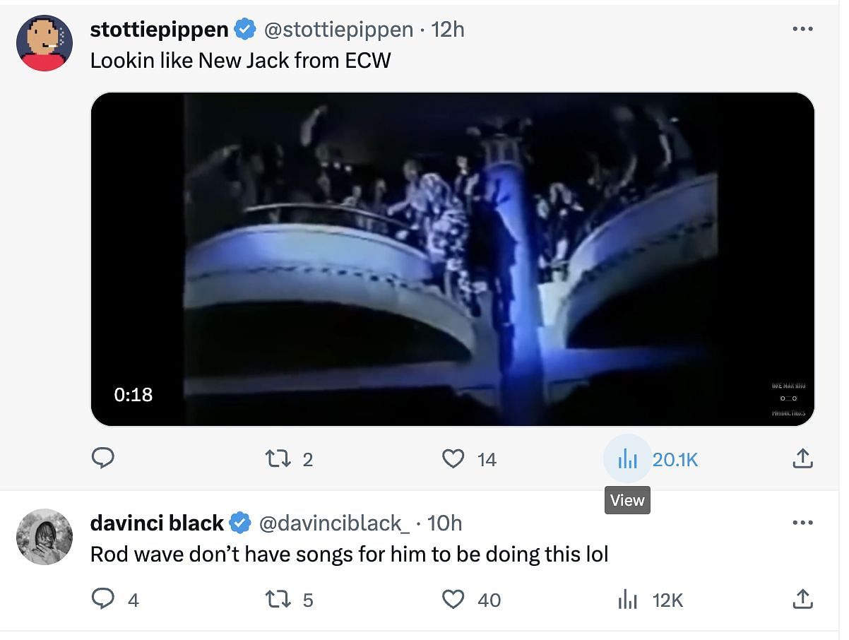 The rapper did not get hurt as falling off the balcony was a part of his act: Details and netizens&#039; reactions explored. (Image via Twitter)