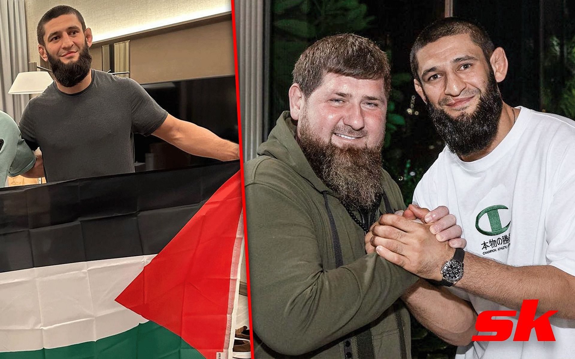 Islam Makhachev with Ramzan Kadyrov [Image credits: @khamzat_chimaev on Instagram]