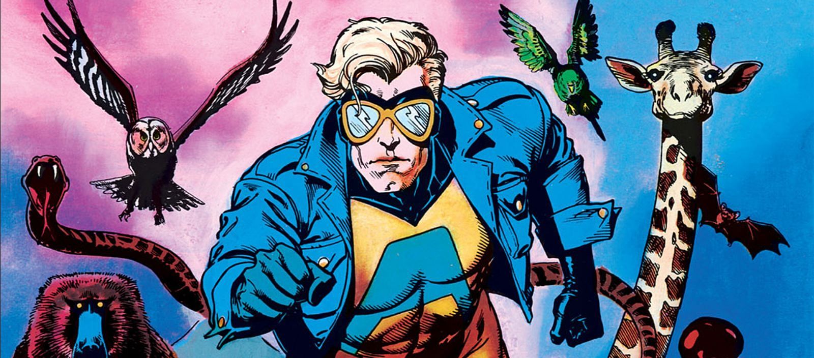 Writer Grant Morrison has Animal Man frequently break the Fourth Wall in his series, and eventually had Baker meet Morrison. (Art by Brian Bolland)