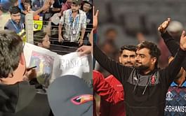 [Watch] Rashid Khan signs autograph for fans in Pune after Afghanistan's clinical win against Sri Lanka in 2023 World Cup