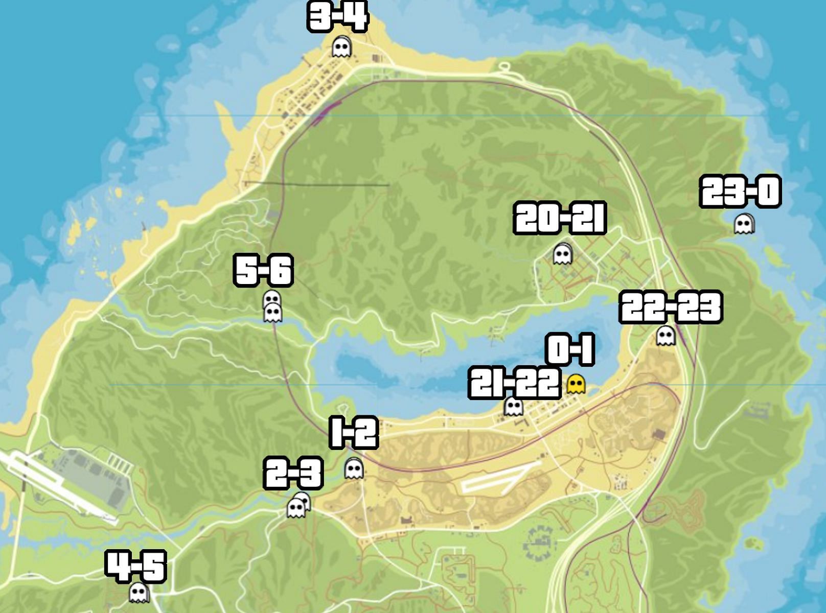 gta 5 online ghost locations and times