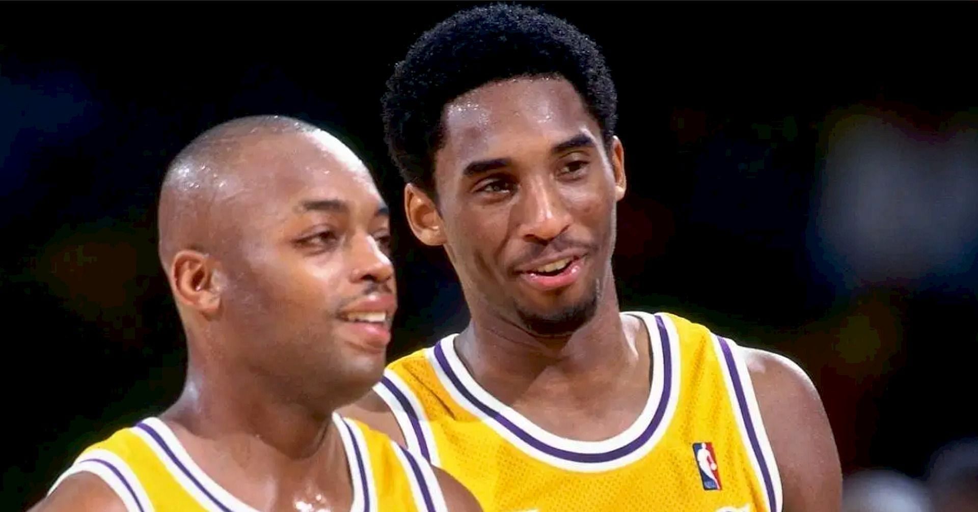 Former LA Lakers guard Nick Van Exel and Lakers legend Kobe Bryant