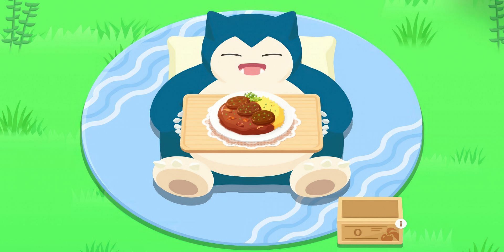 snorlax eating a tasty meal