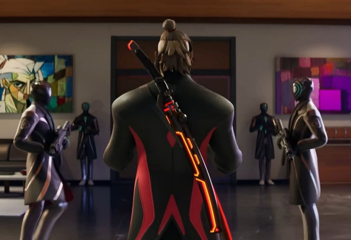 Mythic Vampire Kinetic Blade attached to Kado Thorne&#039;s back (Image via Epic Games)