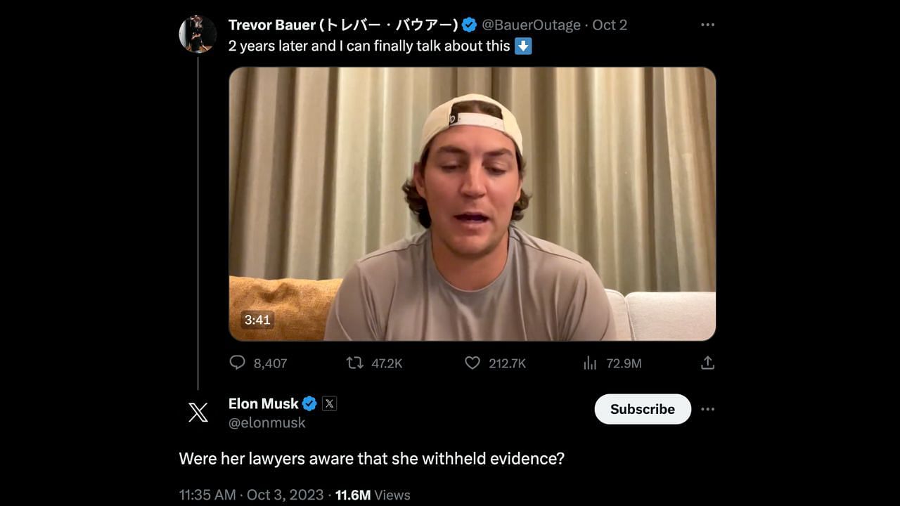 Elon Musk responded to Trevor Bauer&#039;s claim